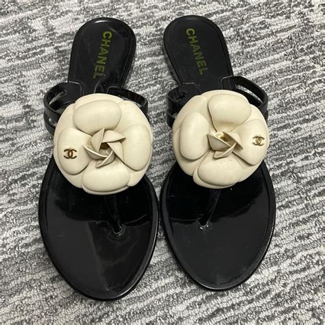 chanel jelly sandals 2022|authentic chanel sandals.